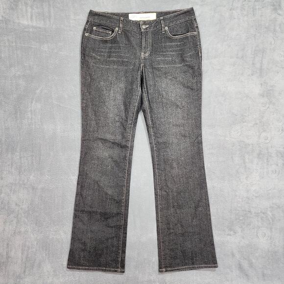 Ann Taylor LOFT Denim - Ann Taylor Loft Curvy Boot Bootcut Distressed Black Size 8